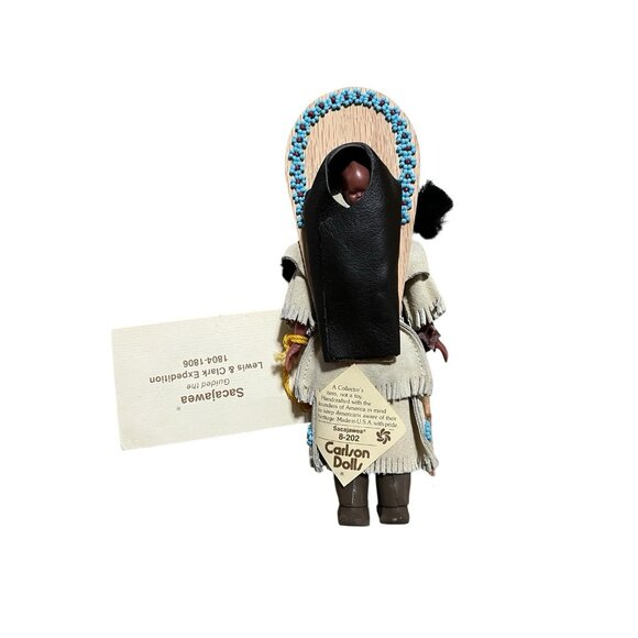 Vtg Carlson Dolls “SACAJAWEA With CHILD” Signed By Artist “Ann Carson” Eyes Move - Picture 6 of 7